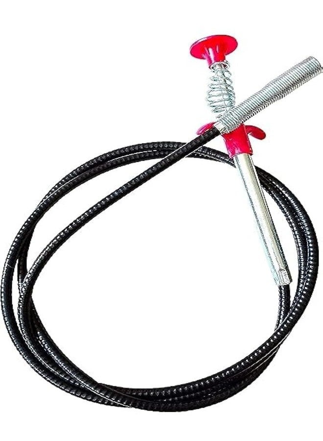 BRIGHTZONE Stainless Steel Drain Pipe Cleaning Spring Stick - Hair Catching Claw Wire, Sink Tub Dredge Remover, Sewer Basin Cleaner Tool (160 cm) - Image 1